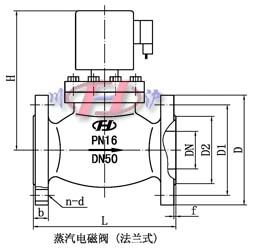 蒸汽電磁閥 法蘭式結構圖